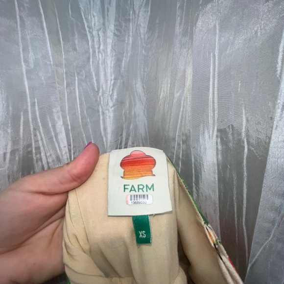 FARM RIO Orange Sands Linen Blend Ruffle Midi Dress - Picture 6 of 7